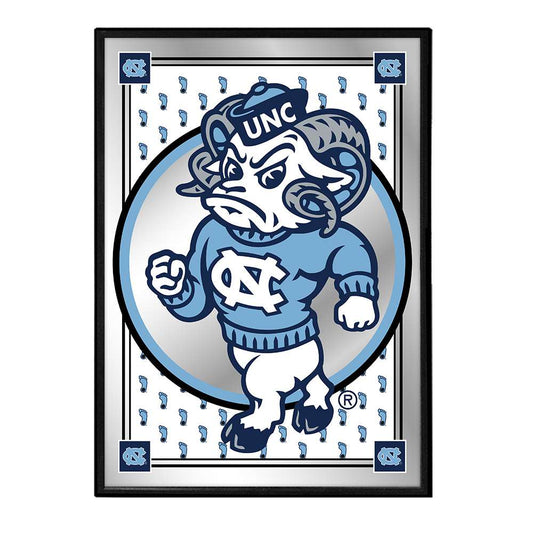 North Carolina Tar Heels: Team Spirit, Mascot - Framed Mirrored Wall Sign Mirrored