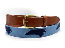 Carolina Blue with Navy North Carolina State Needlepoint Men’s Belt