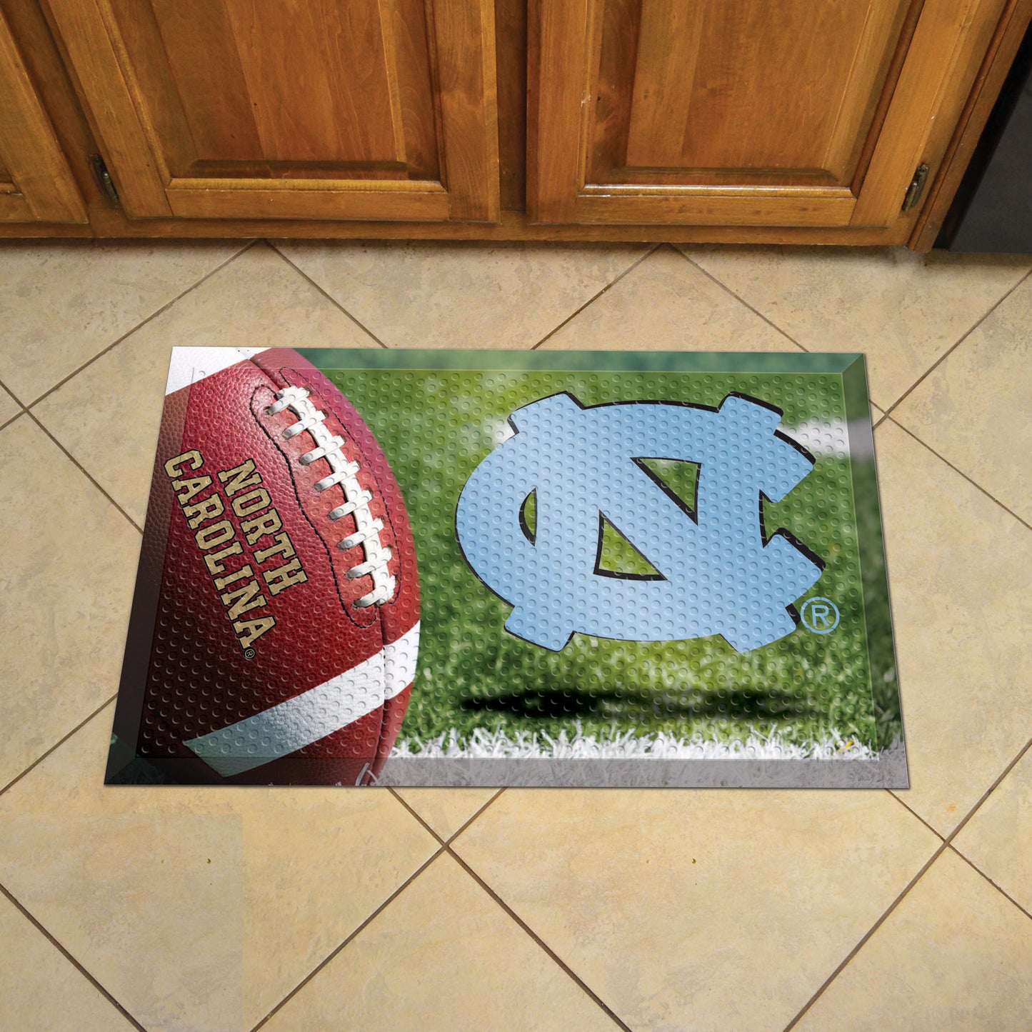 North Carolina Tar Heels Football Scraper Mat with NC Logo by Fanmats