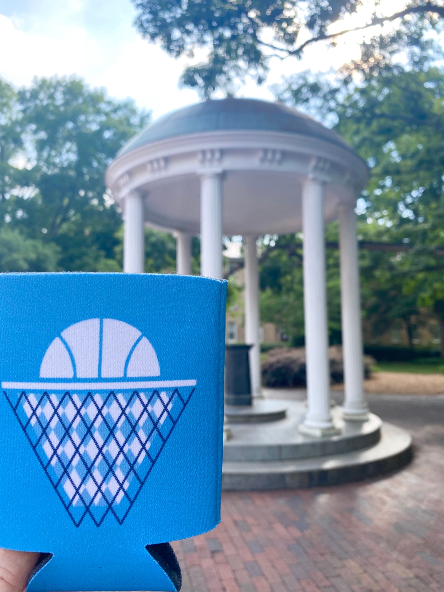 SHB Logo and Argyle Basketball Two-Sided Koozie