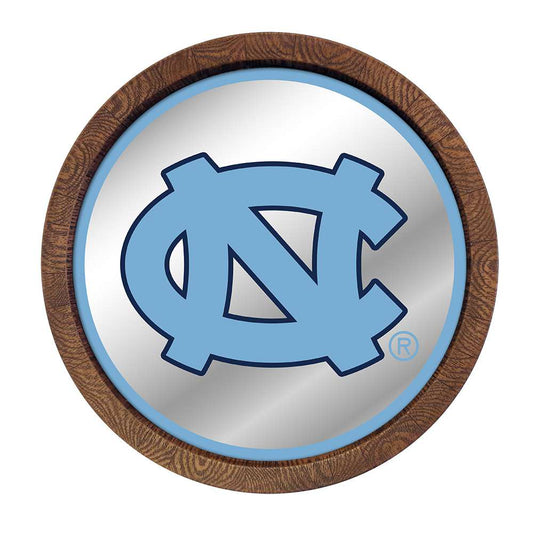 North Carolina Tar Heels: "Faux" Barrel Top Mirrored Wall Sign Carolina Blue Edge