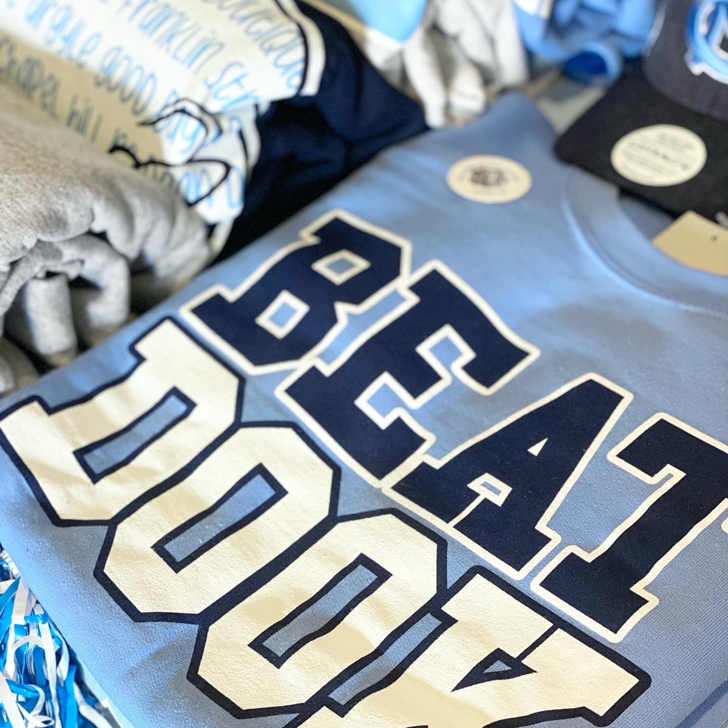 Beat Dook Crewneck Sweatshirt in Carolina Blue