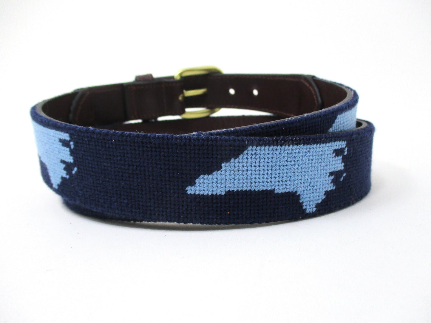 Navy with Carolina Blue North Carolina State Needle point Men’s Belt