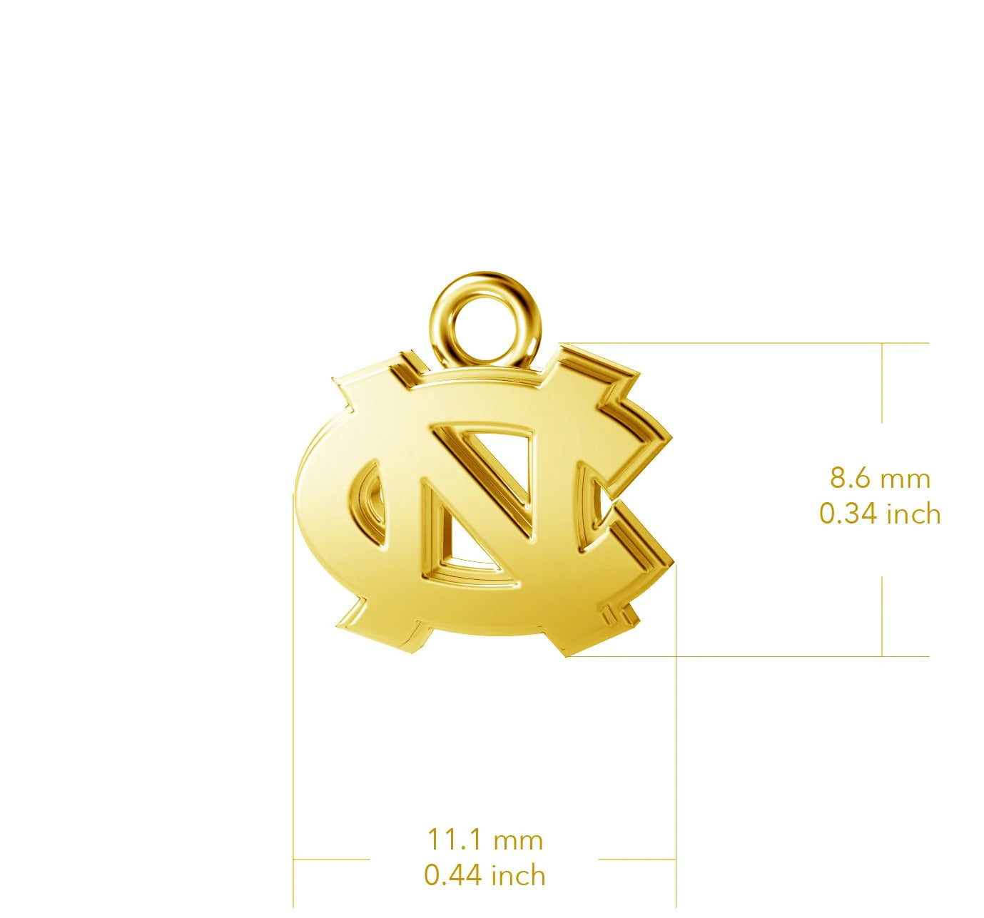 Carolina Tar Heels Interlock Gold Plated Stud Earrings by Dayna Designs