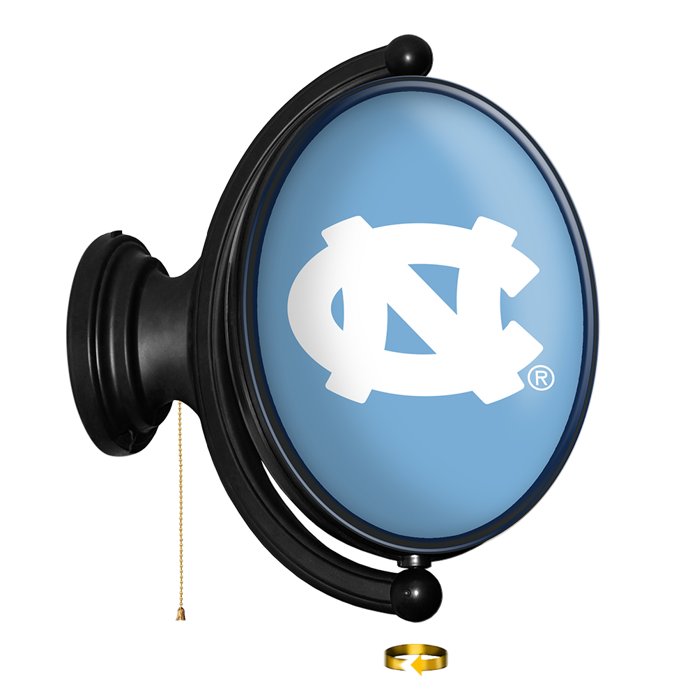 North Carolina Tar Heels: Original Oval Rotating Lighted Wall Sign Carolina Blue