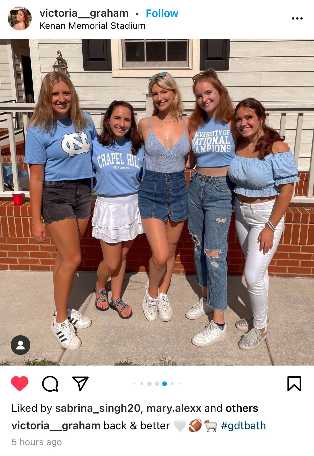 UNC Game Day Crop Top