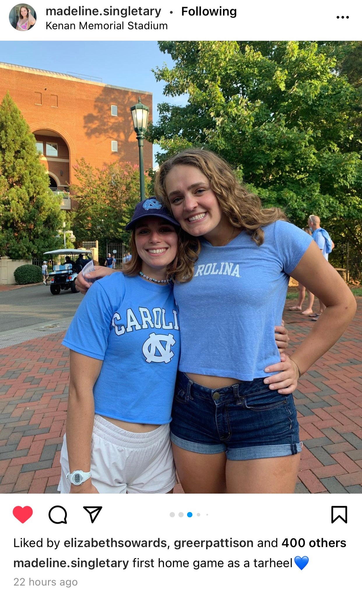UNC Basic Blue Crop Top by Champion