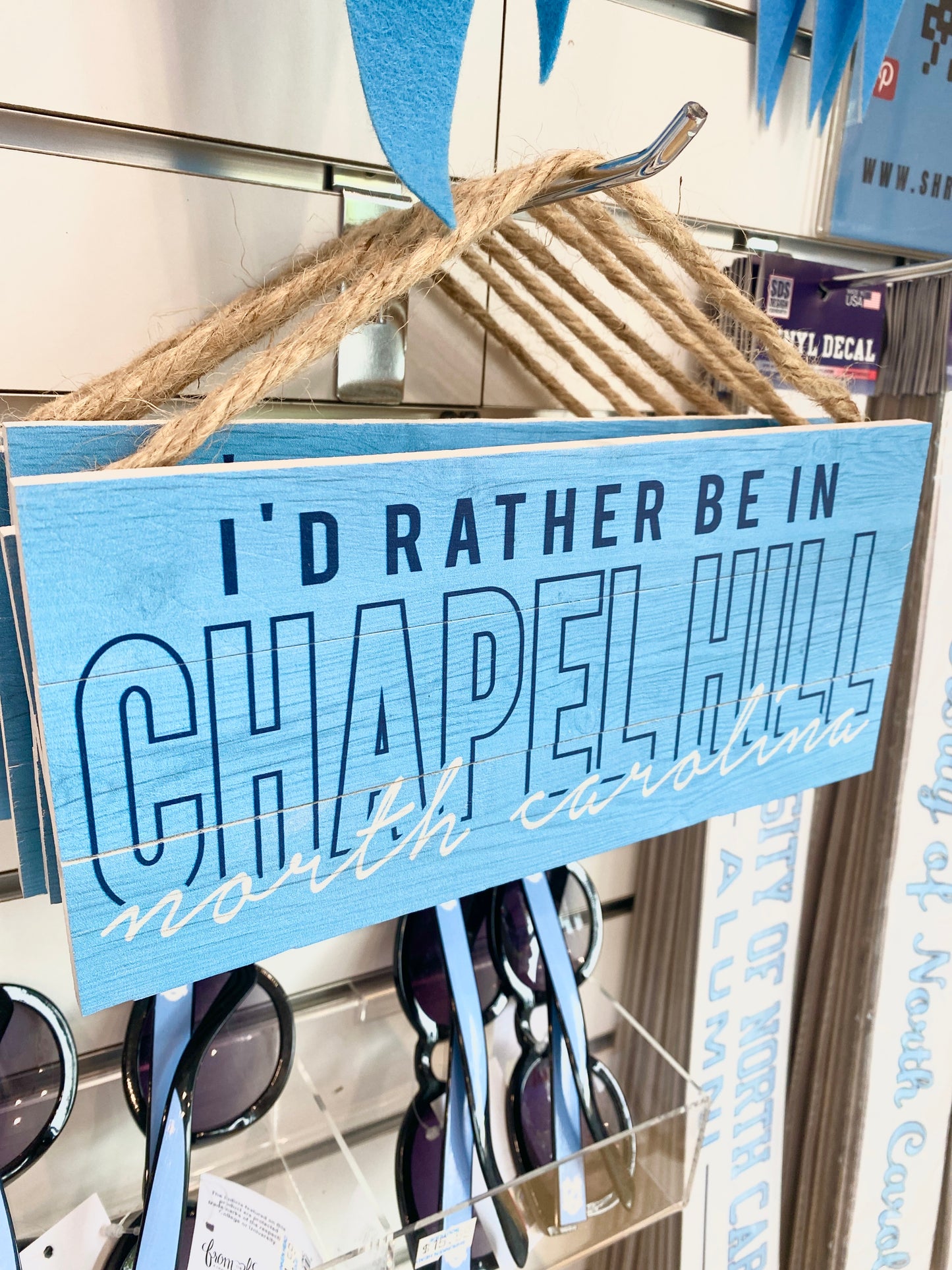 Chapel Hill North Carolina Wooden Hanging Sign