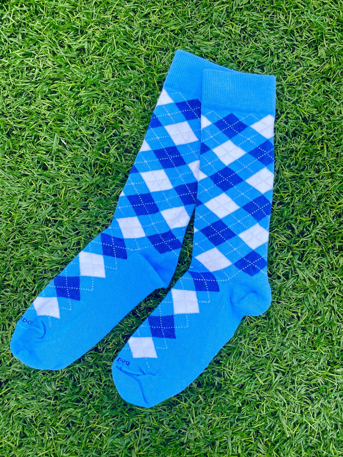 UNC Argyle Socks Adult One Size Carolina Blue and Navy