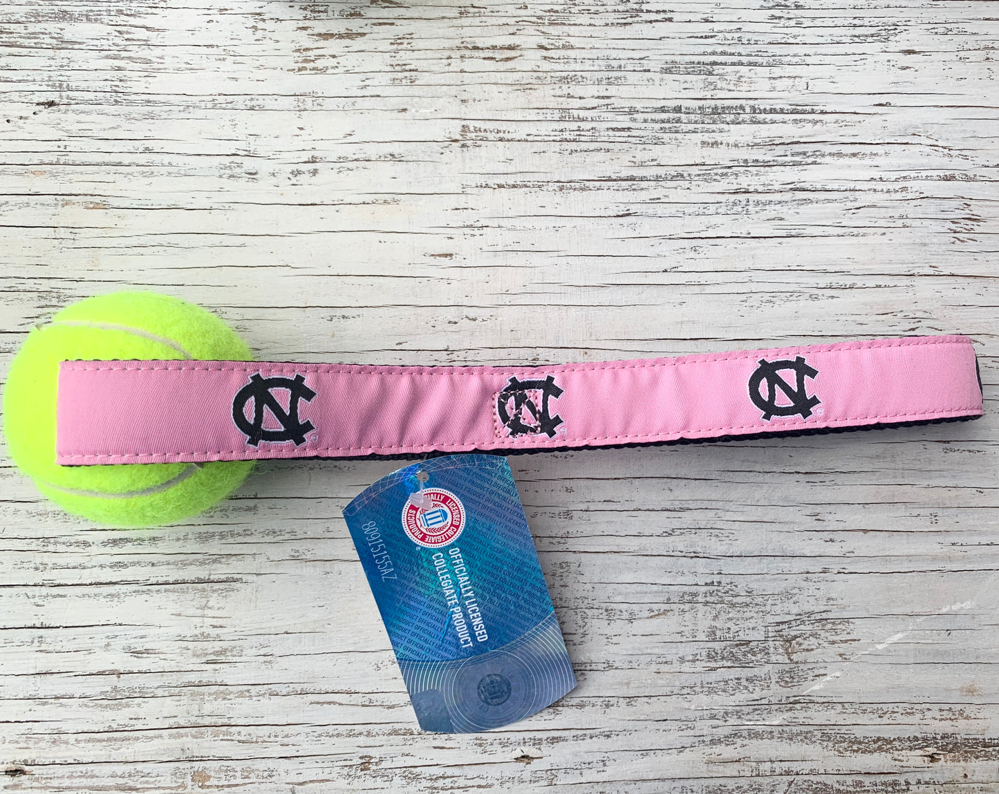UNC Carolina Blue Dog Toy - Tennis Ball with Strap