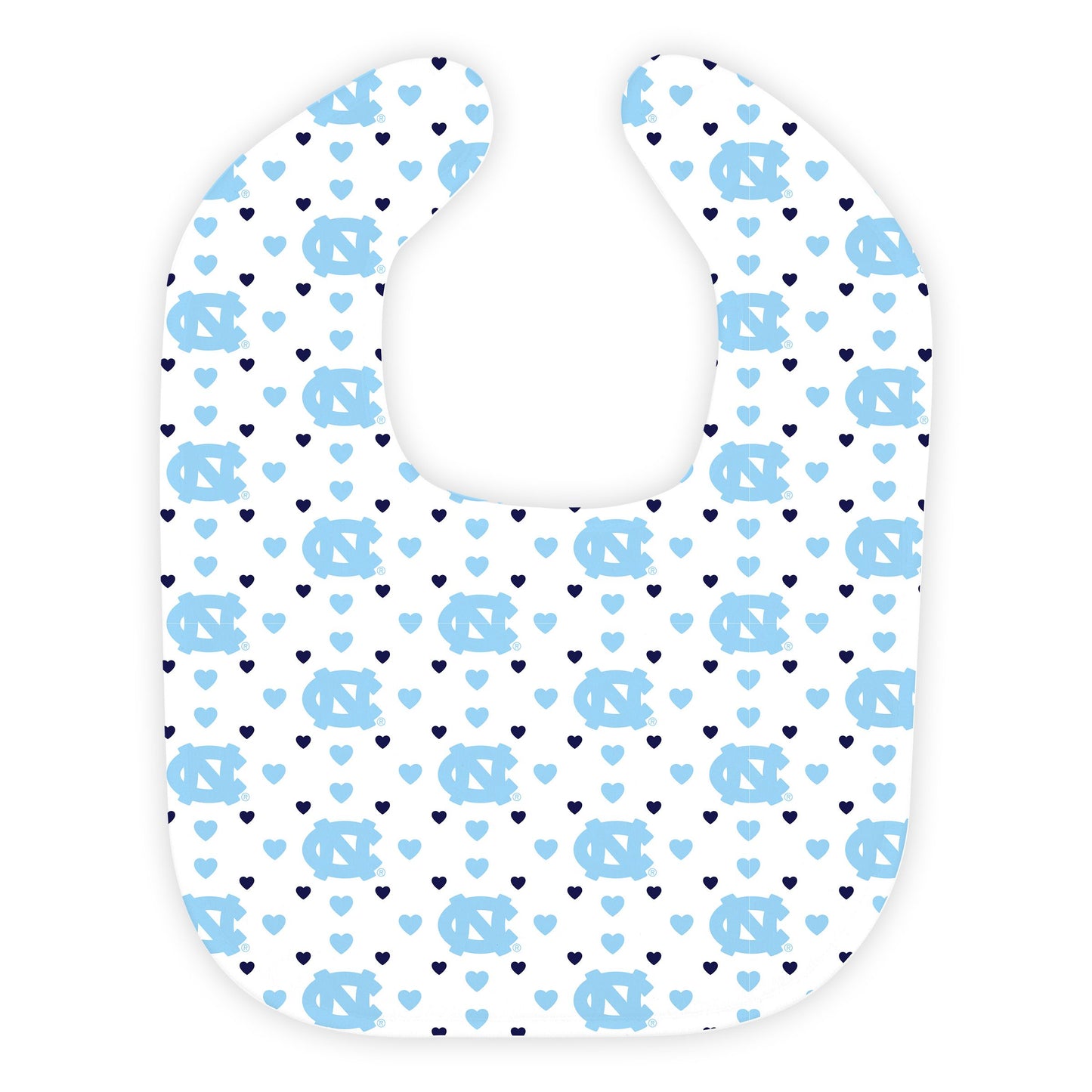 North Carolina Tar Heels Baby Bib Hearts