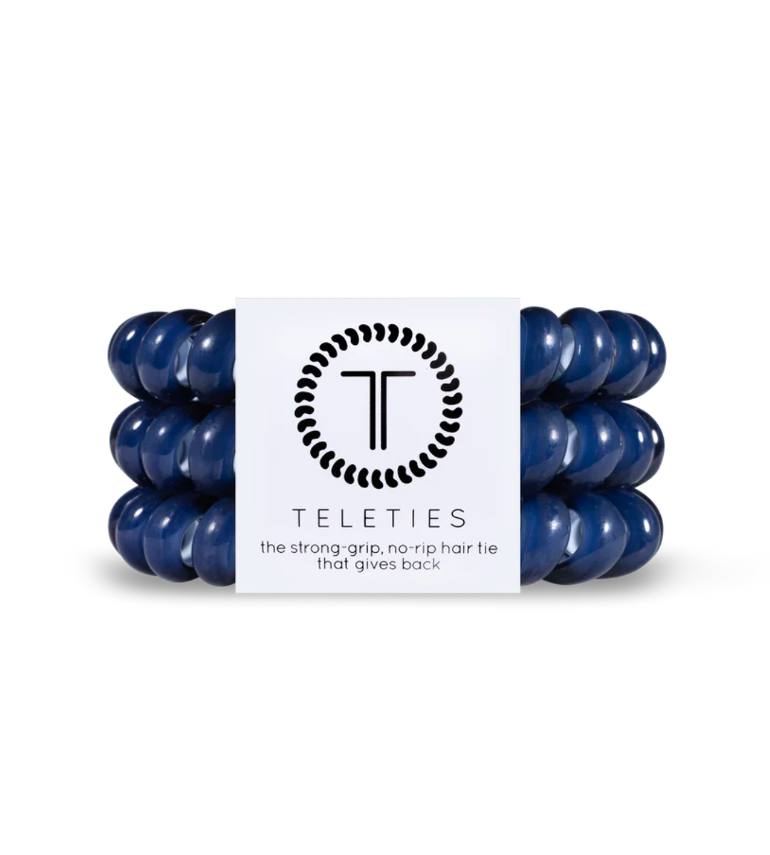 TELETIES Nantucket Navy Large 3 Pack Hair Ties