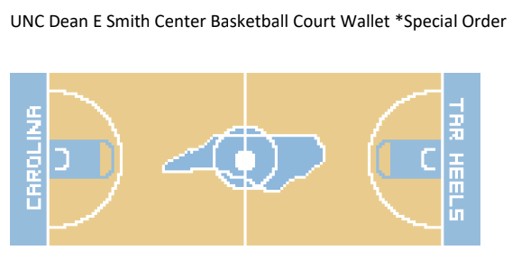 UNC Dean E Smith Center Basketball Court Wallet