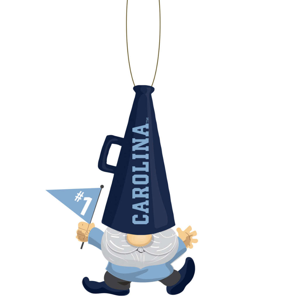 North Carolina Tar Heels Gnome Megaphone Ornament – Shrunken Head