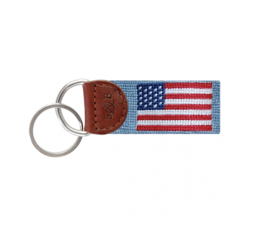 Carolina Blue Flag Needlepoint Keychain by Smathers and Branson