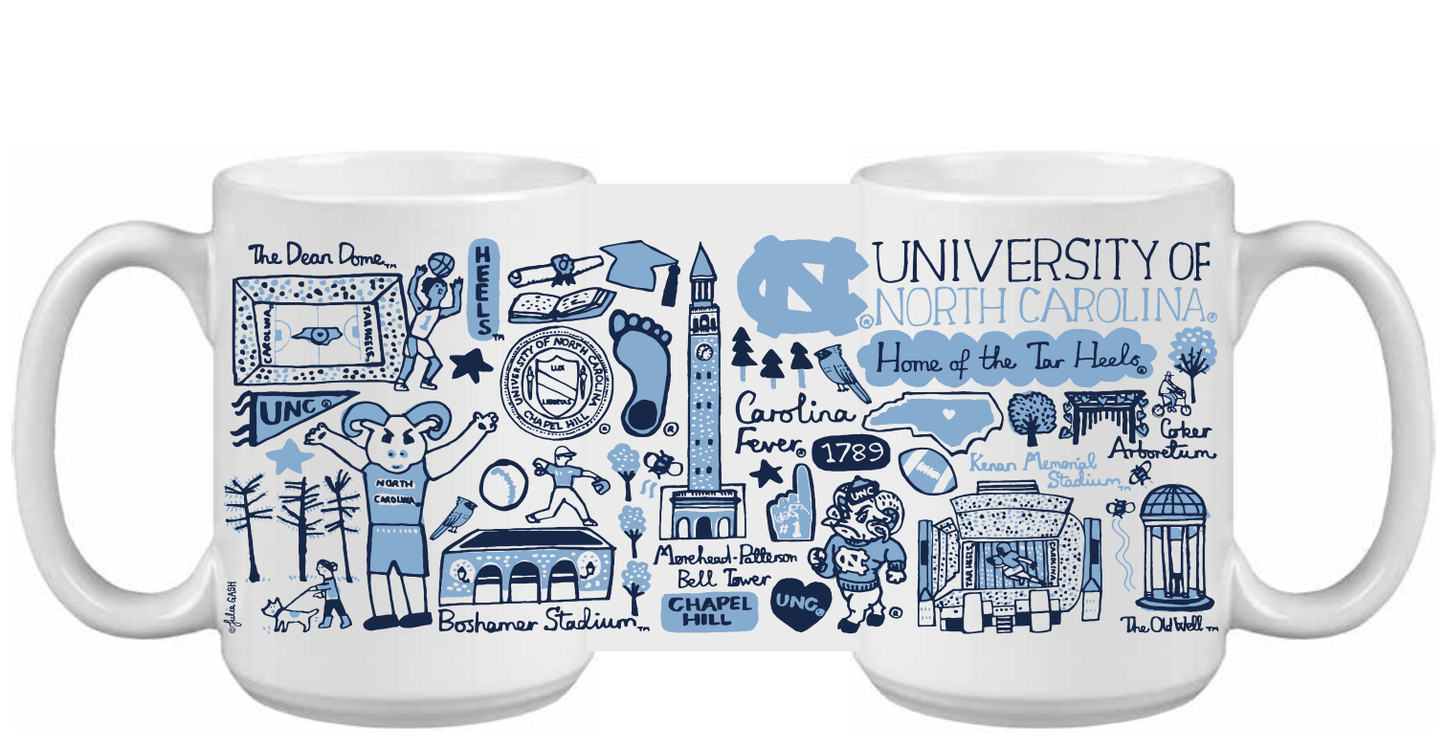 UNC Tar Heels Ceramic Impact Grande Mug by Julia Gash