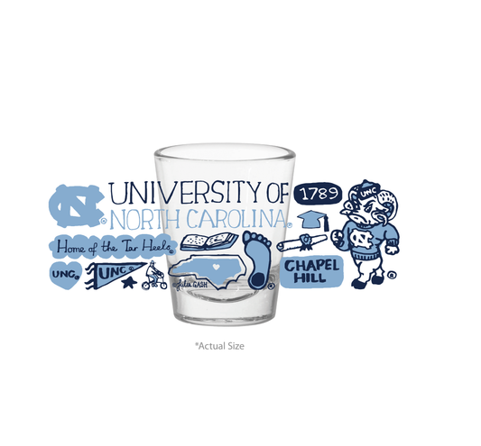 UNC Tar Heels 1.75oz Shot Glass by Julia Gash