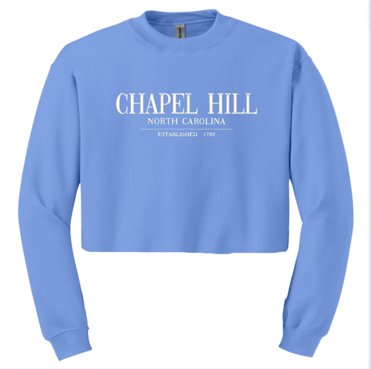 Chapel Hill Embroidered CROPPED Crewneck by Shrunken Head