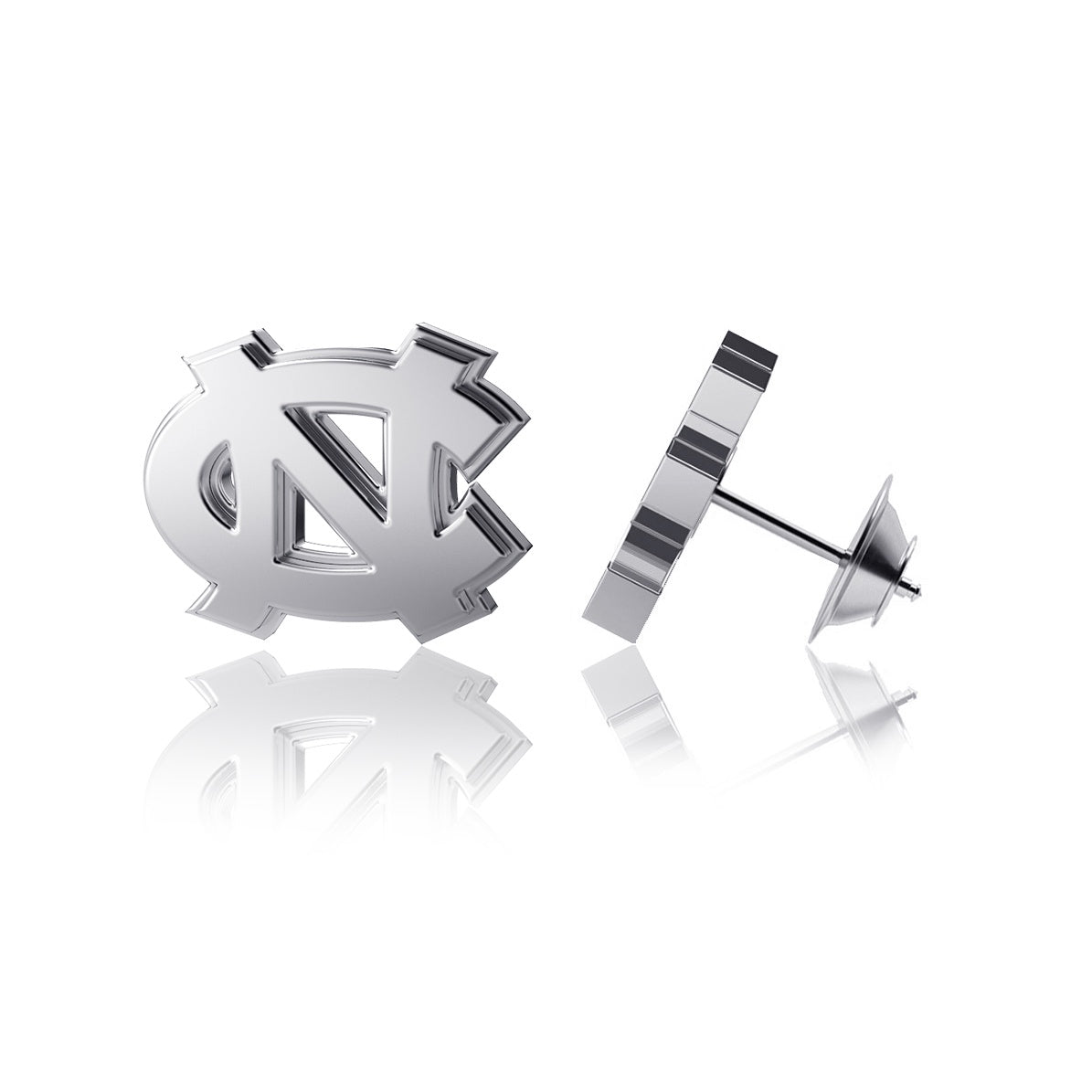 Carolina Tar Heels Interlock Sterling Silver Lapel Pin by Dayna Designs