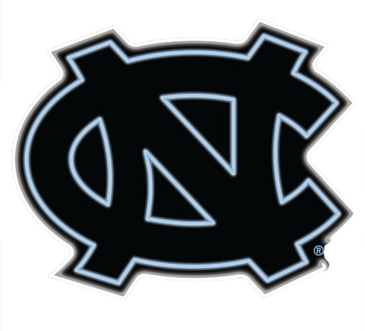 UNC Tar Heels NC Interlock Black Neon Decal