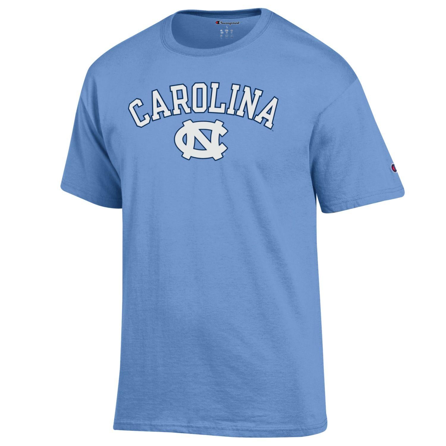 tarheel gear Tar Heels UNC Basic Blue Tee by Champion in Carolina Blue XL