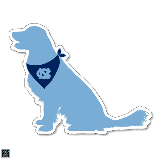 Carolina Tar Heels Sitting Dog Decal Sticker
