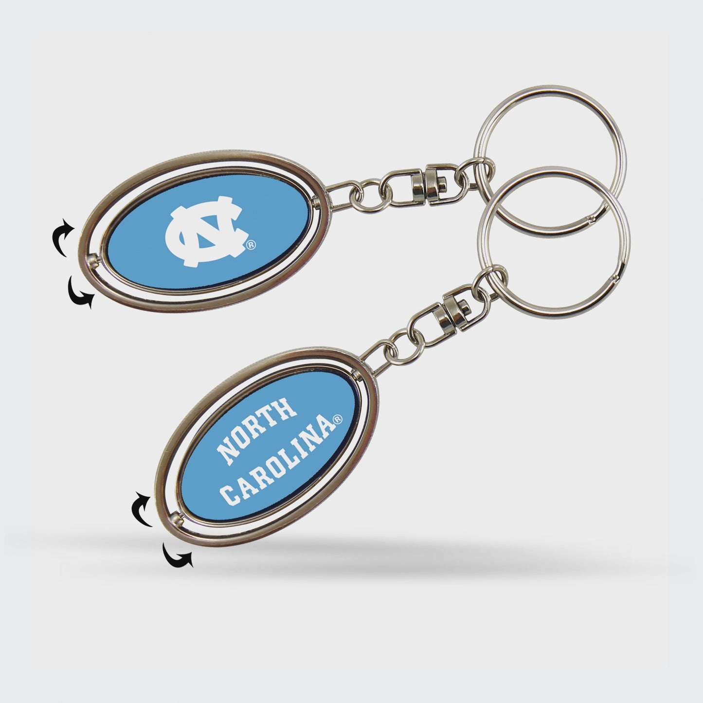 North Carolina Tar Heels Metal Spinner Keychain
