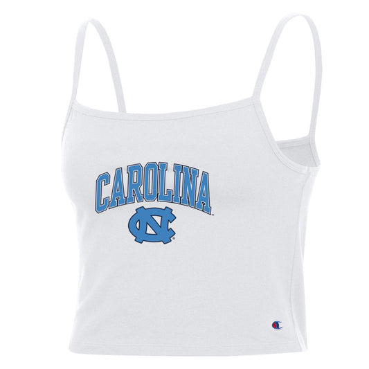 Carolina Tar Heels Cropped Cami Tank Top from Champion in White