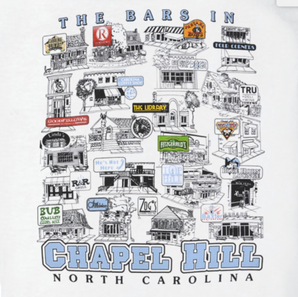North Carolina Tar Heels Bars of Chapel Hill T-Shirt - White