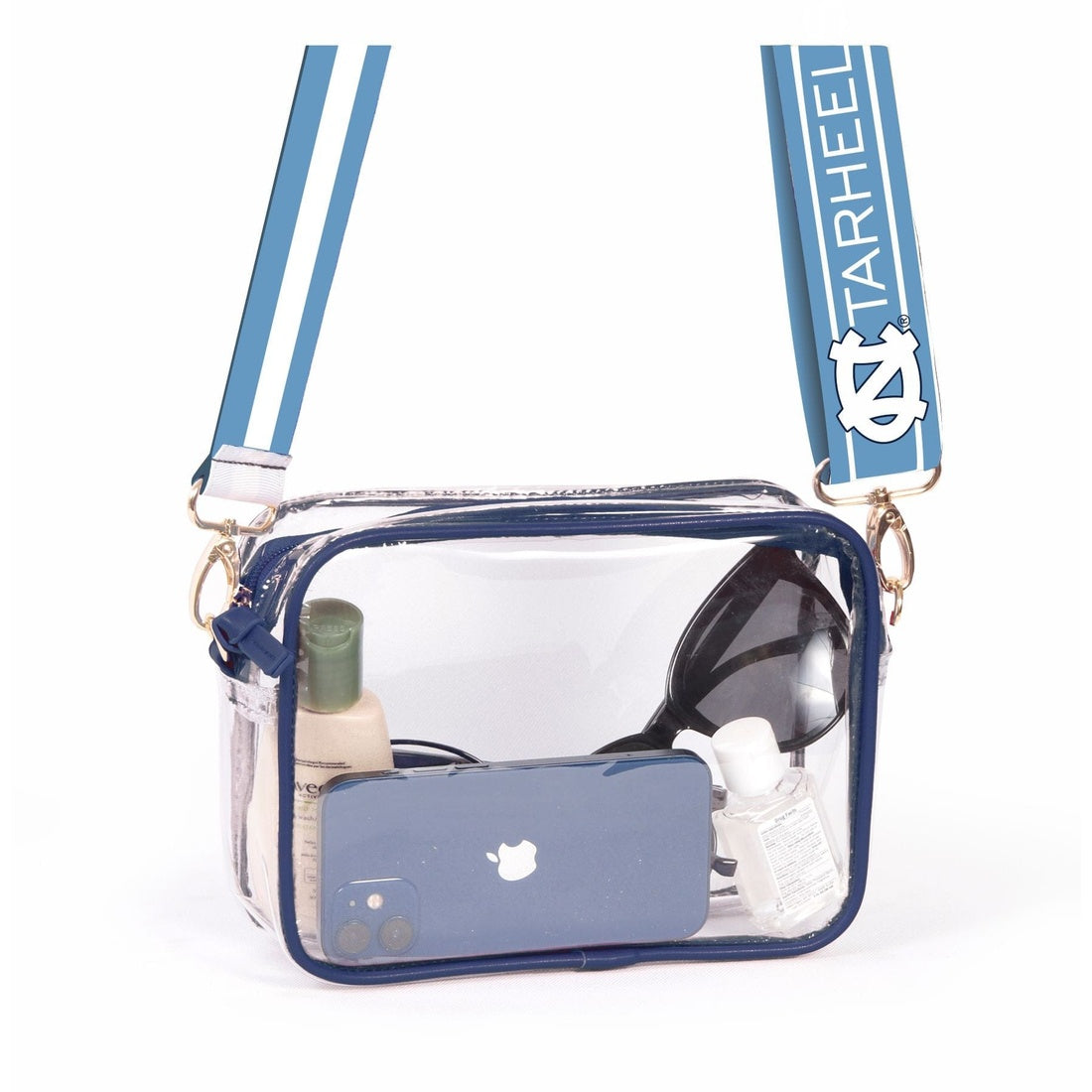 UNC Tar Heels Bridget Clear Purse with Reversible Strap