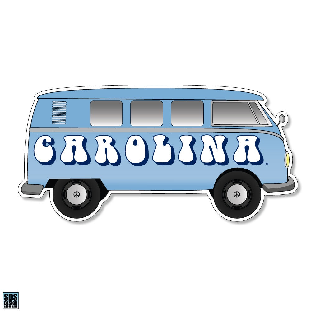 Carolina Tar Heels Retro Bus Decal Sticker 3 Inches