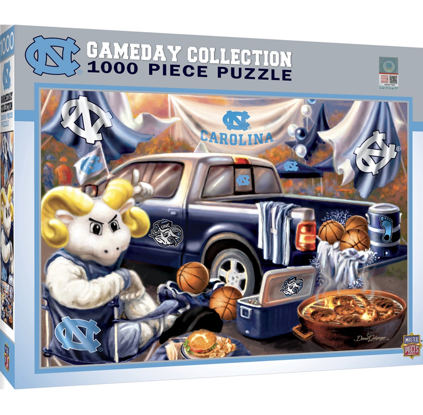 UNC Basketball Puzzle with Game Day Tailgate Theme 1000 Pieces
