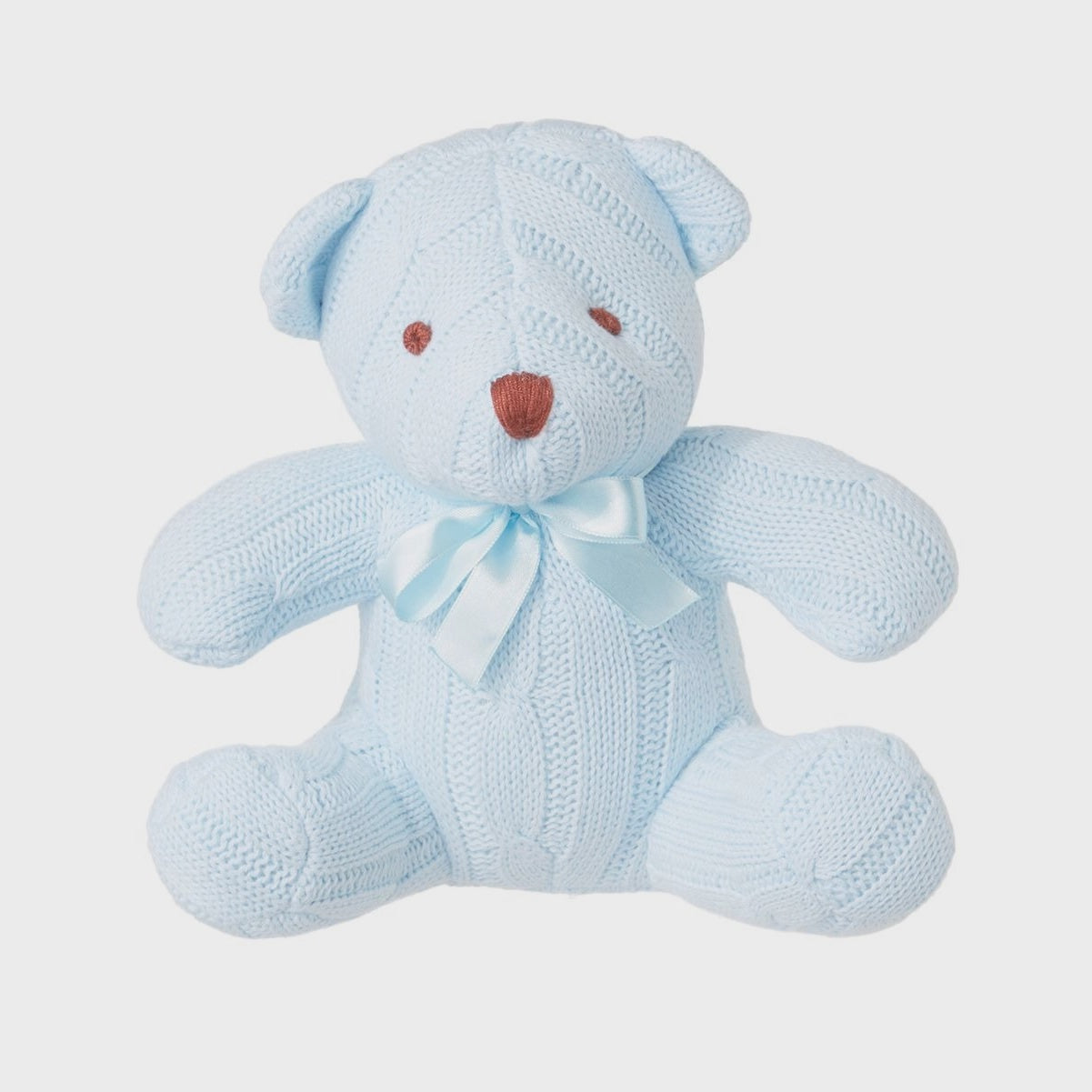 Carolina Blue Cable Knit Bear Stuffed Animal