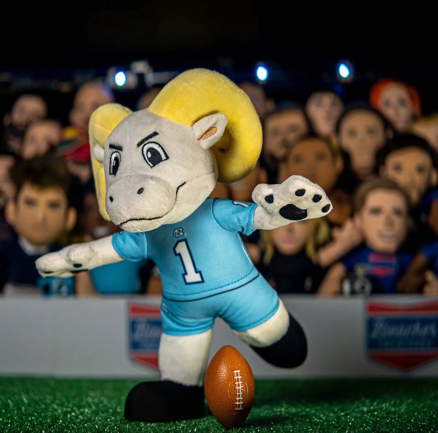 UNC Rameses Stuffed Animal Plush Mascot in ACC Football Uniform
