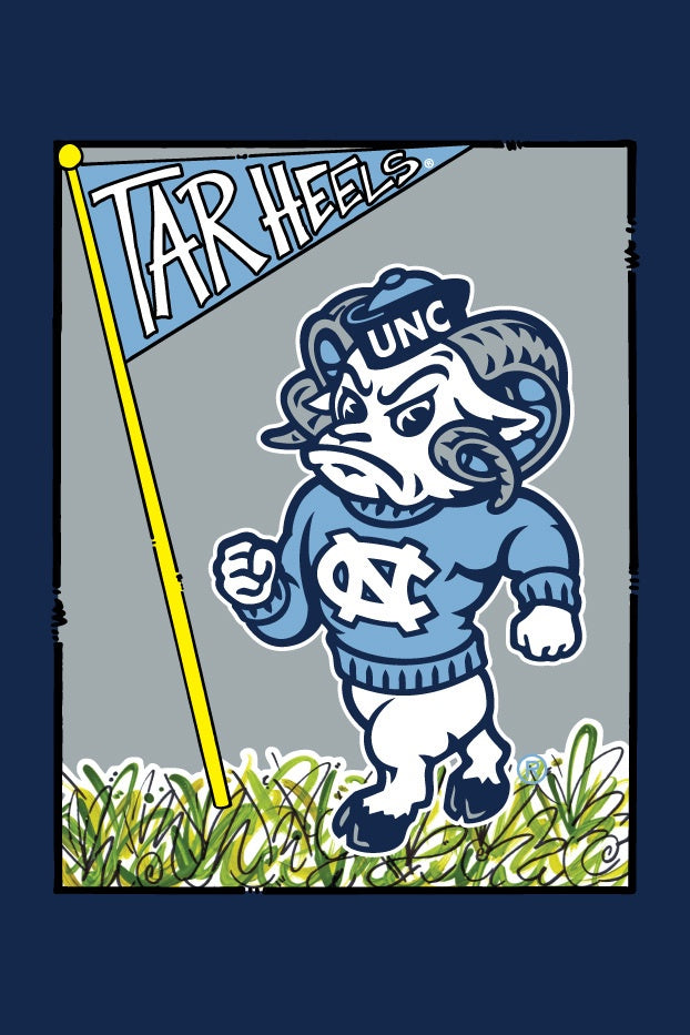 North Carolina Tar Heels Magnolia Lane Mascot Rameses Garden Flag