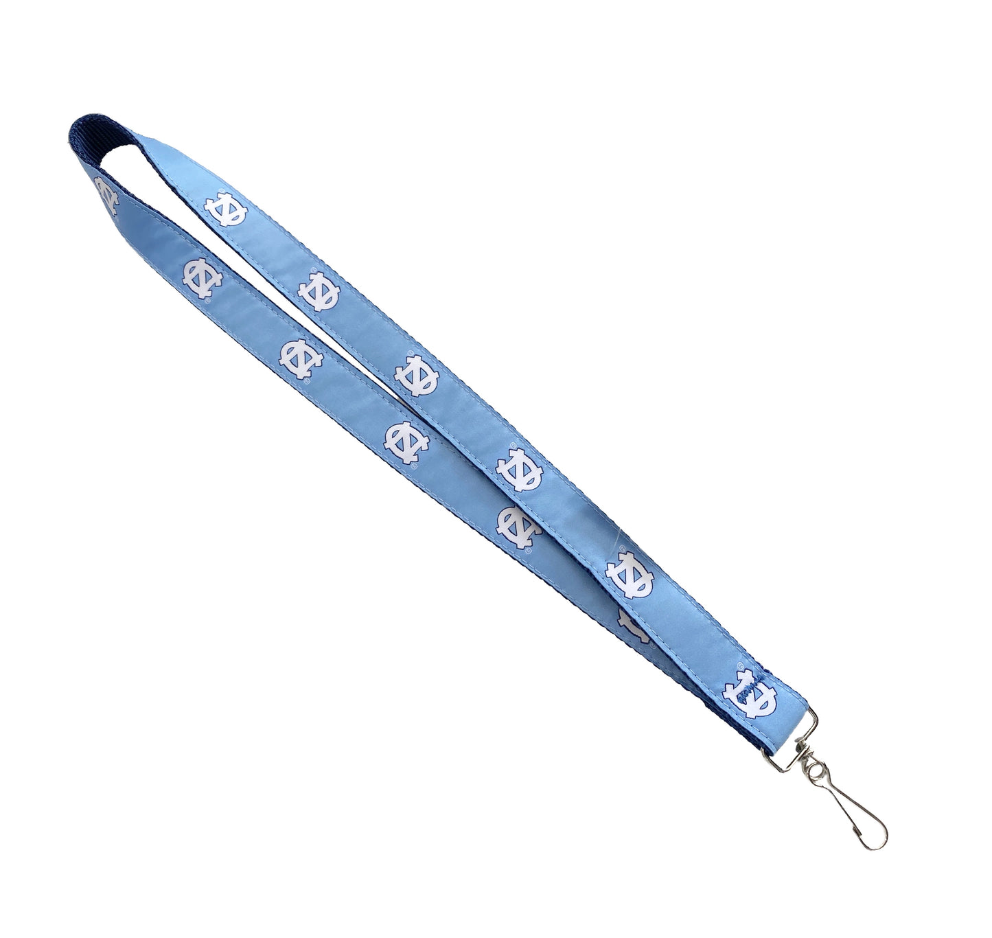 UNC Lanyard in Carolina Blue Embroidered Nylon with North Carolina Logos