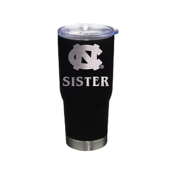 UNC Sister Tumbler Travel Mug Black Stainless Steel 22 oz