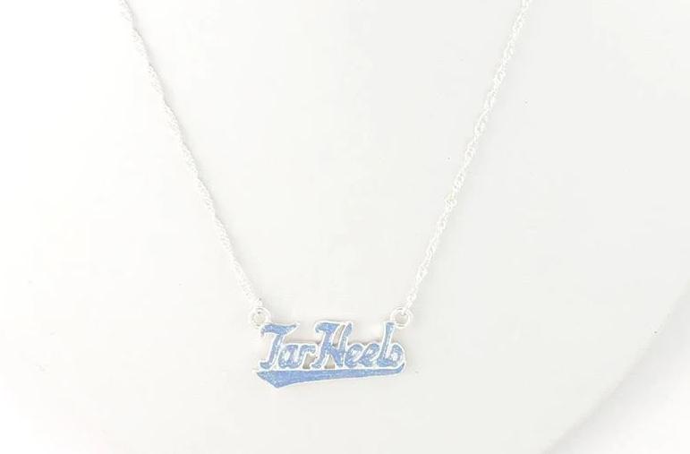 North Carolina Tar Heels Seasons Jewelry UNC Tar Heels Slogan Necklace