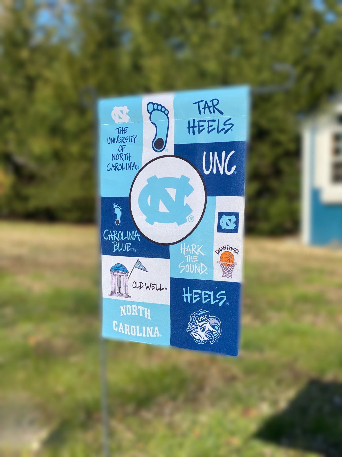 UNC at Chapel Hill Landmark Collage Garden Flag from Magnolia Lane