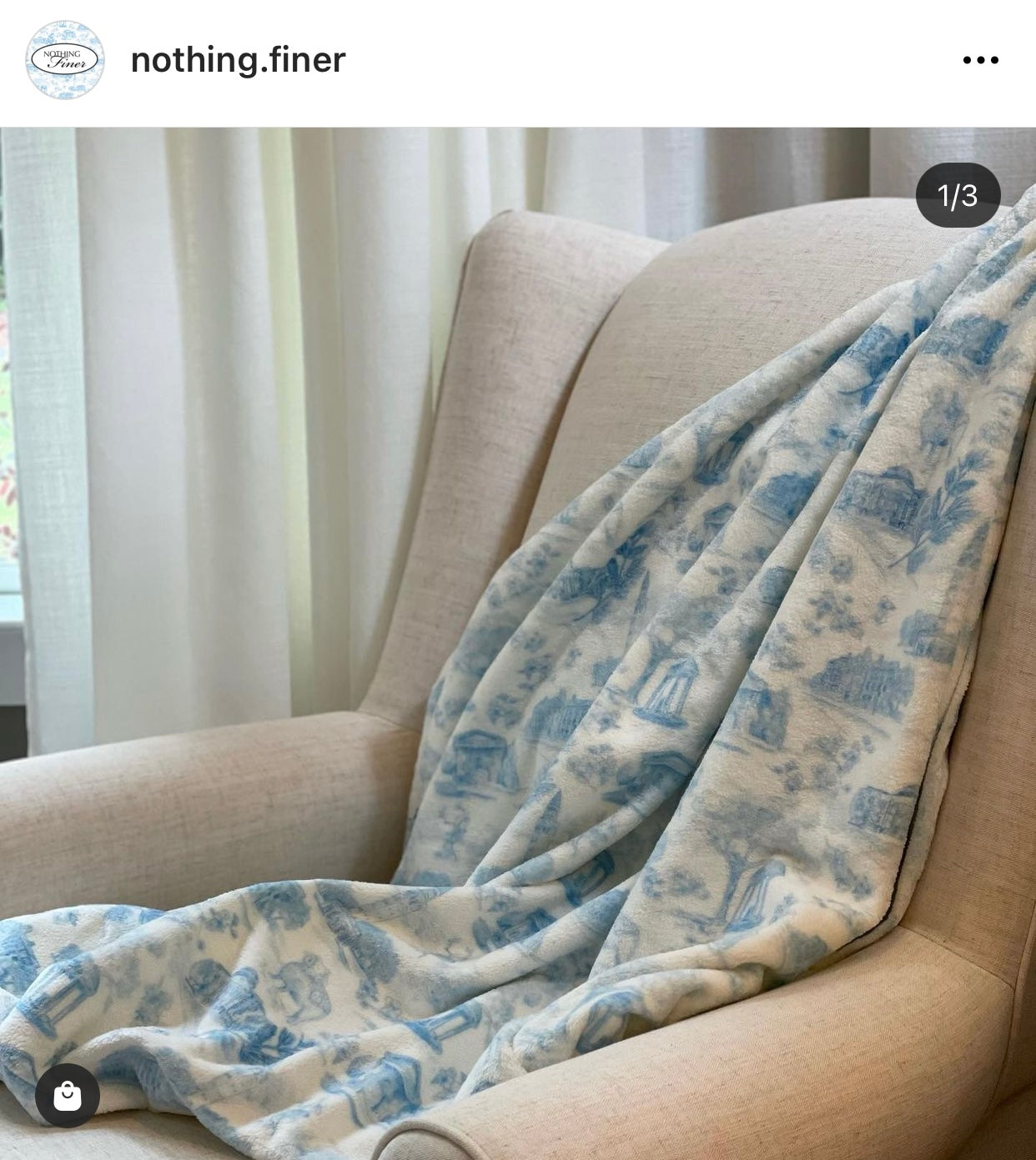 UNC Tar Heel Toile Throw Blanket from Nothing Finer