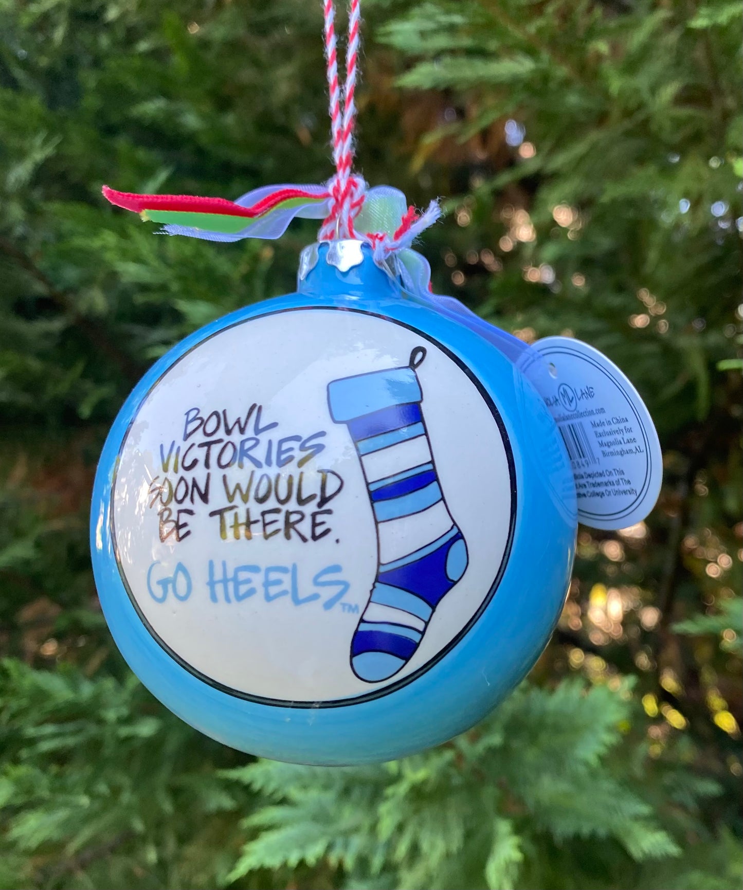 North Carolina Tar Heels Magnolia Lane NC Stocking UNC Ornament