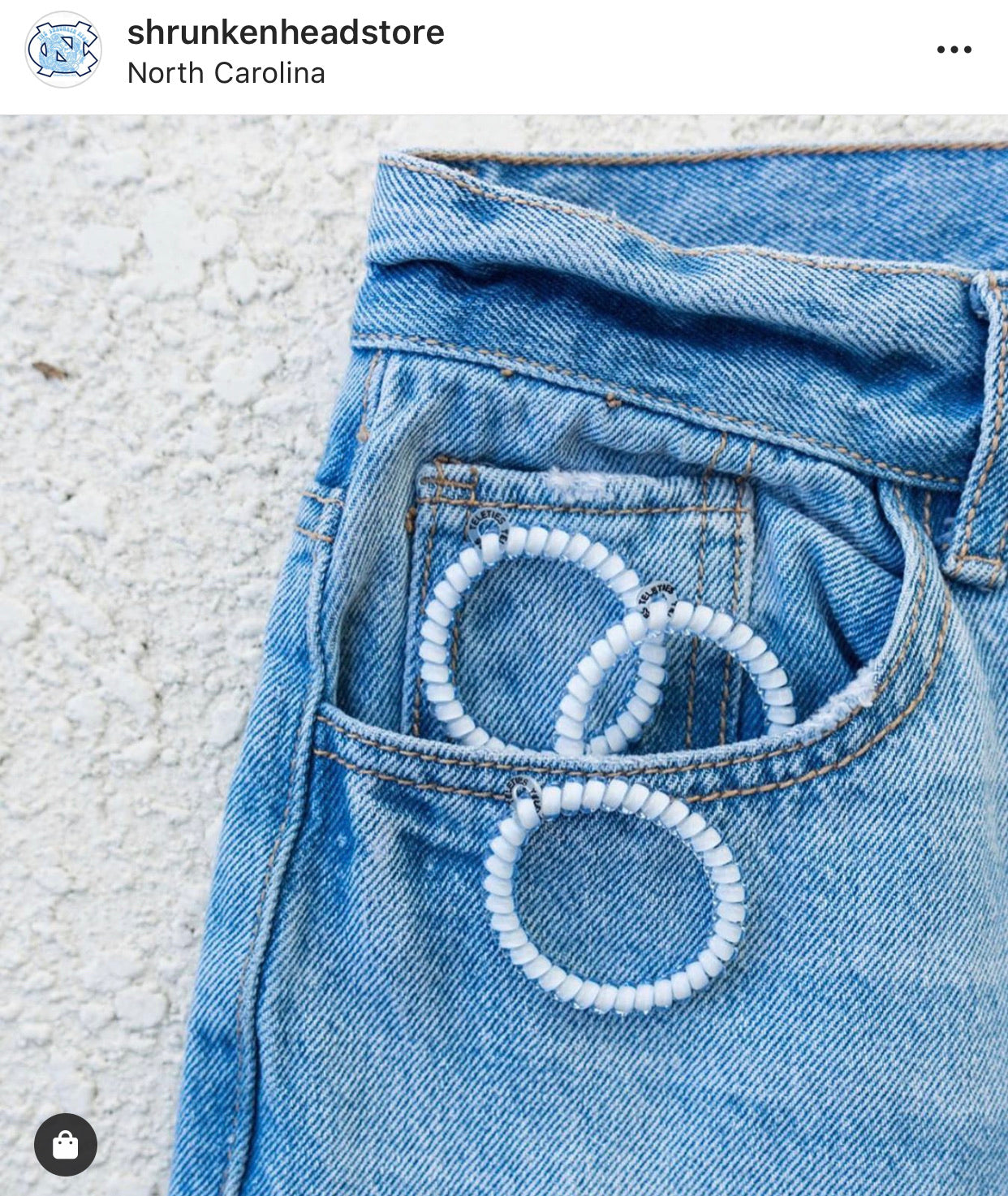 Small TELETIES Washed Denim Cord Hair Ties