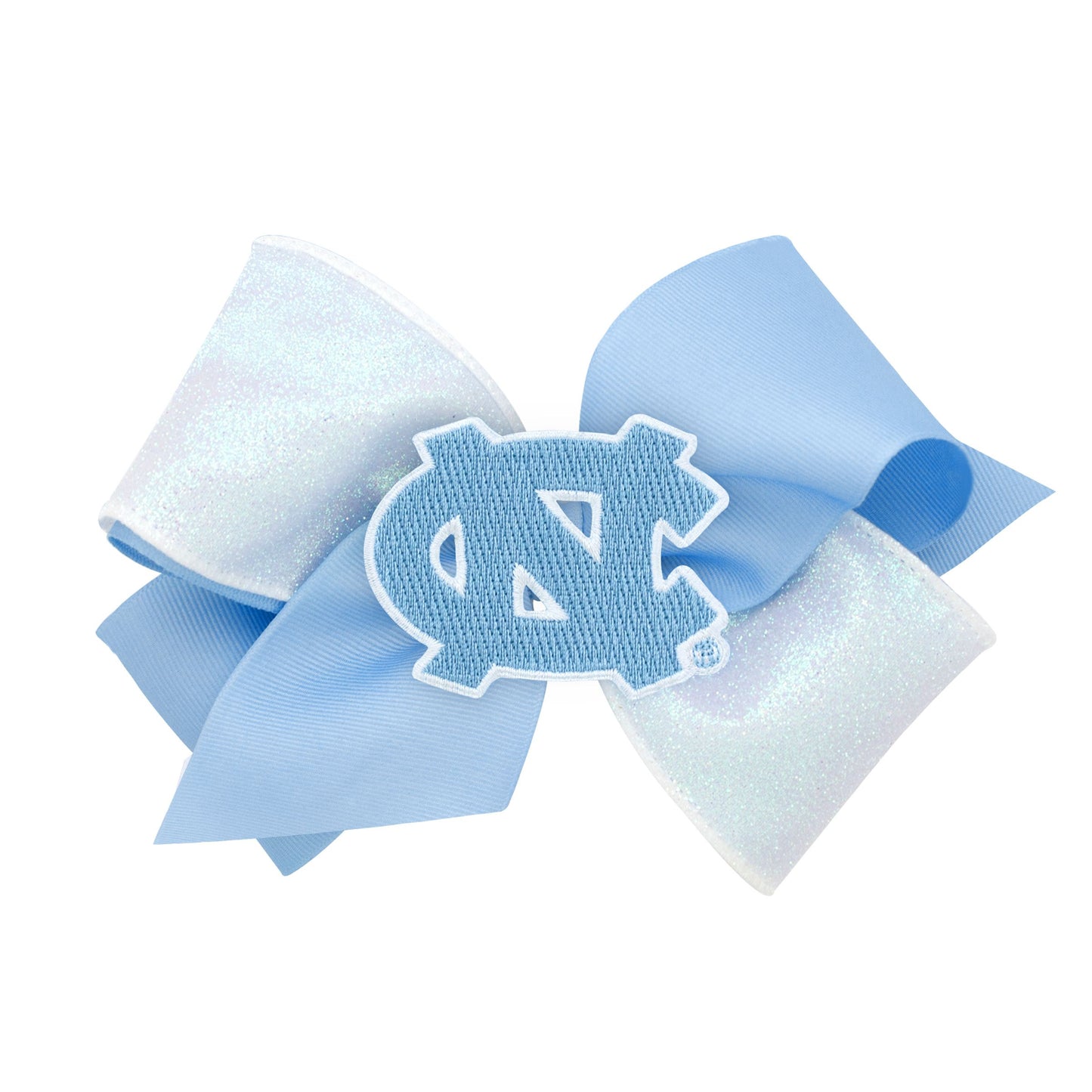 North Carolina Tar Heels Glitter Bow with Barrett Back