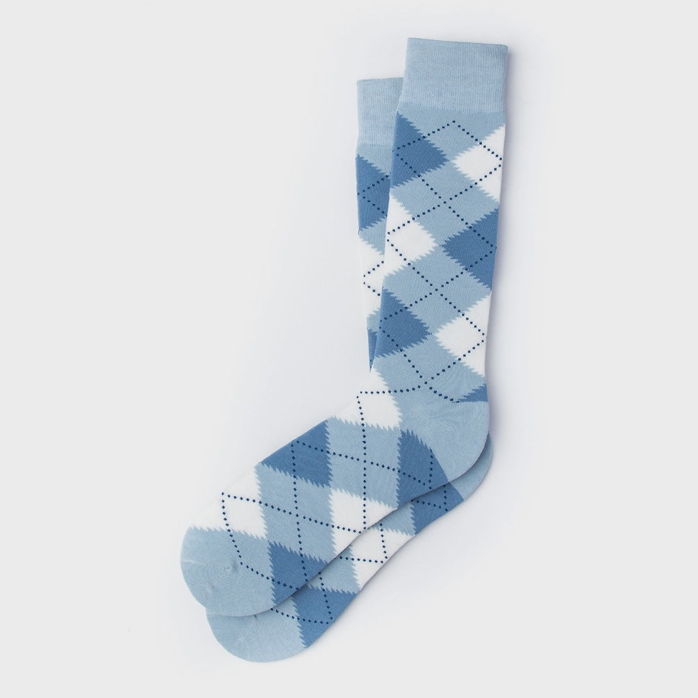 Light Blue Argyle Socks