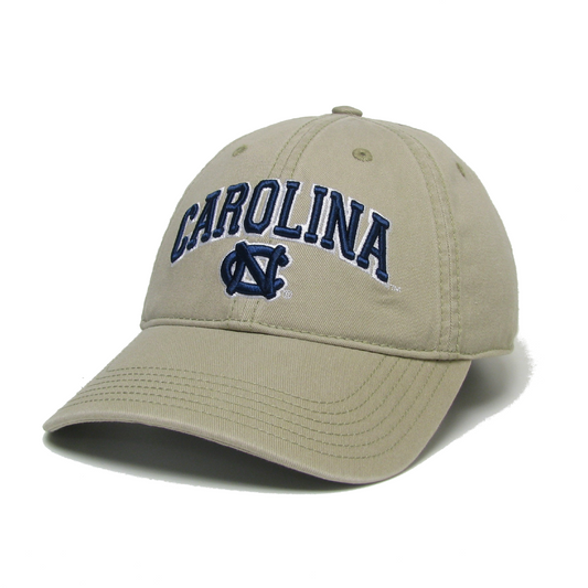 UNC Hat in Khaki with Embroidered Main Event Carolina Tar Heels Logo