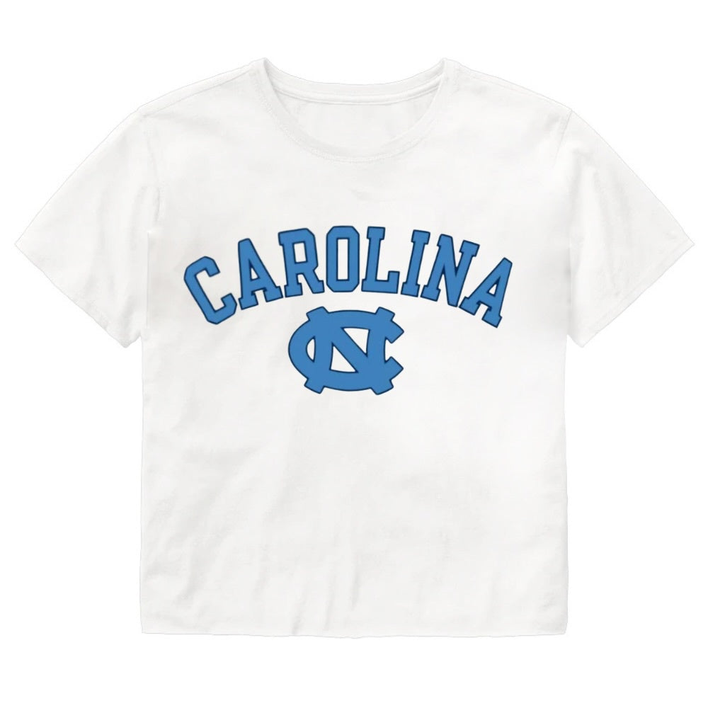 Carolina Tar Heels Crop Top in White Cropped T-Shirt – Shrunken Head