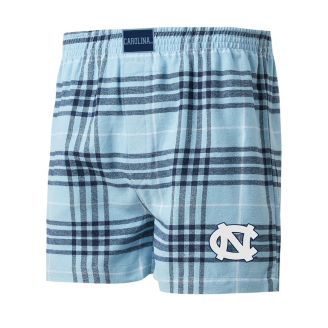 UNC Carolina Blue Men's Plaid Flannel Boxers