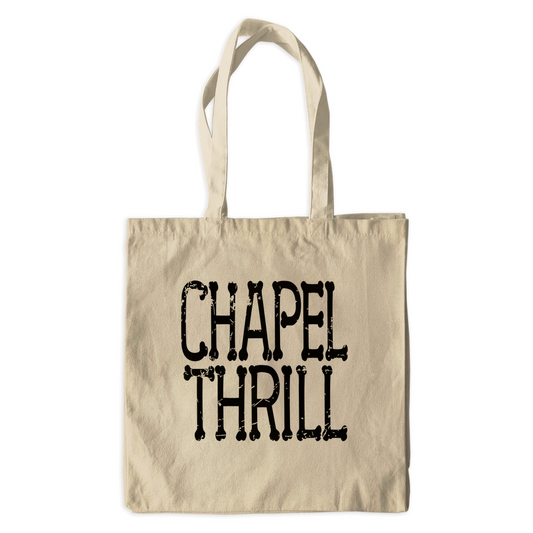 Chapel Thrill Bones Halloween Canvas Tote Bag