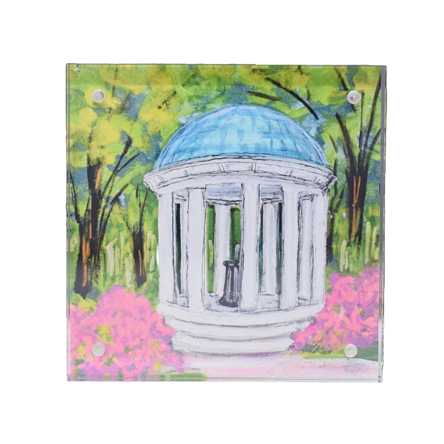 UNC Old Well Acrylic Block 4x4