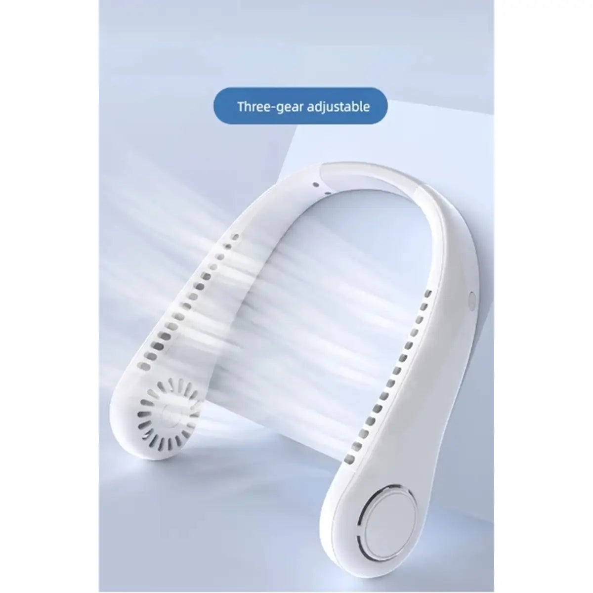 White Portable Hands Free Bladeless Neck Fan